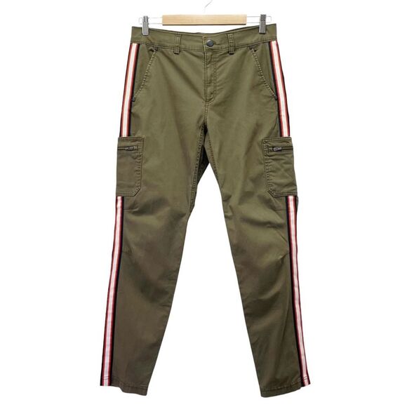 Athleta Summit Cotton Cargo Pant in Tortuga Olive Side Stripe Women’s Size 4 - Picture 2 of 15